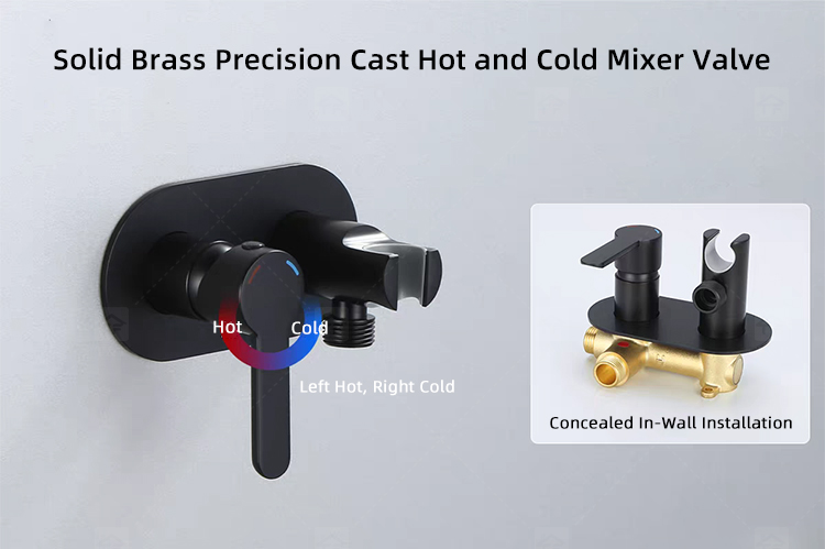 Portable Brass Bidet Spray Toilet Handheld Shattaf Set Hot and Cold Mixer Concealed Wall Mounted Bidet Spray