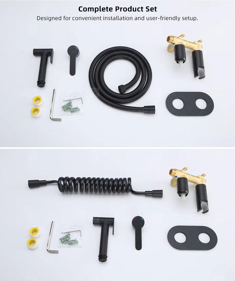 Portable Brass Bidet Spray Toilet Handheld Shattaf Set Hot and Cold Mixer Concealed Wall Mounted Bidet Spray