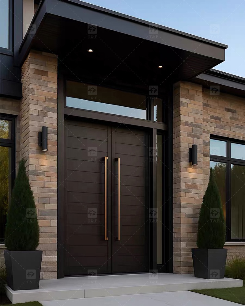 Modern Minimalist Home Design Entrance Door Finished Security Aluminum Front Entry Waterproof Feature for Exterior Application