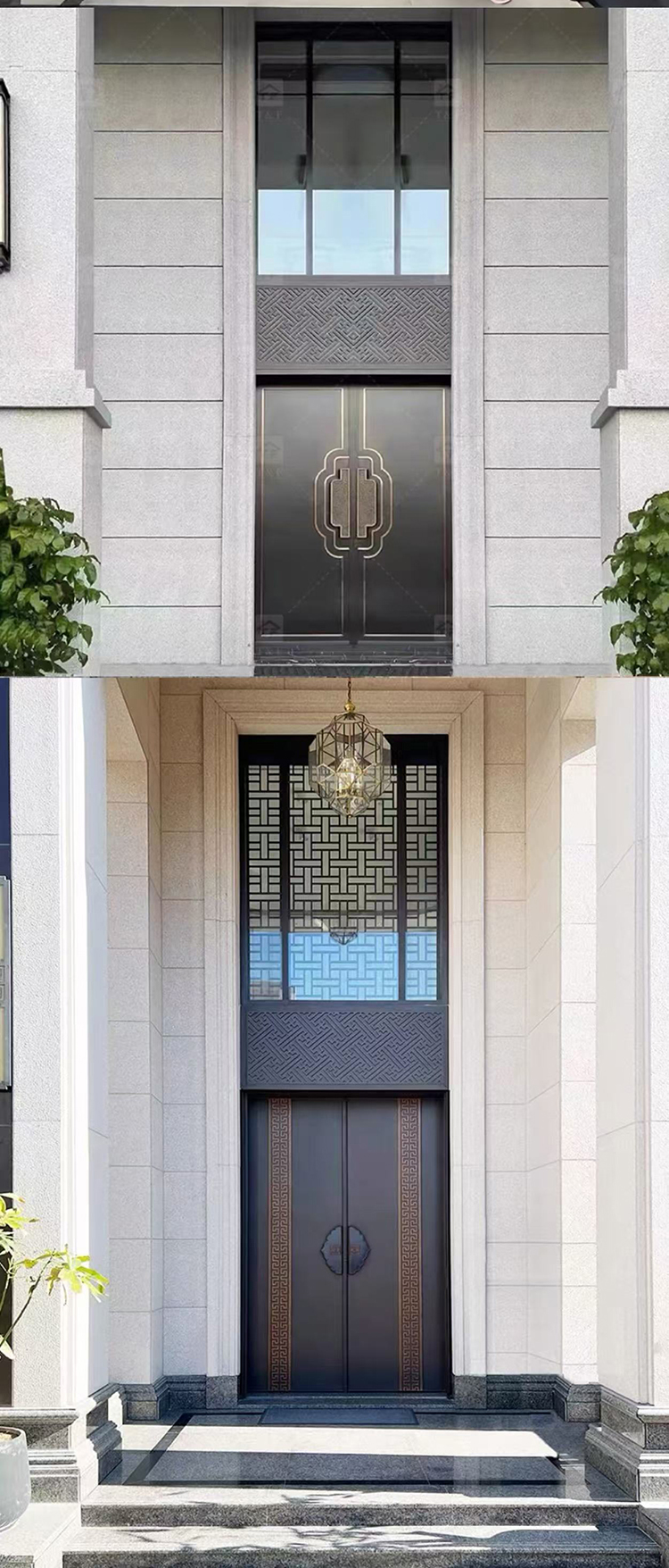 Modern Minimalist Home Design Entrance Door Finished Security Aluminum Front Entry Waterproof Feature for Exterior Application