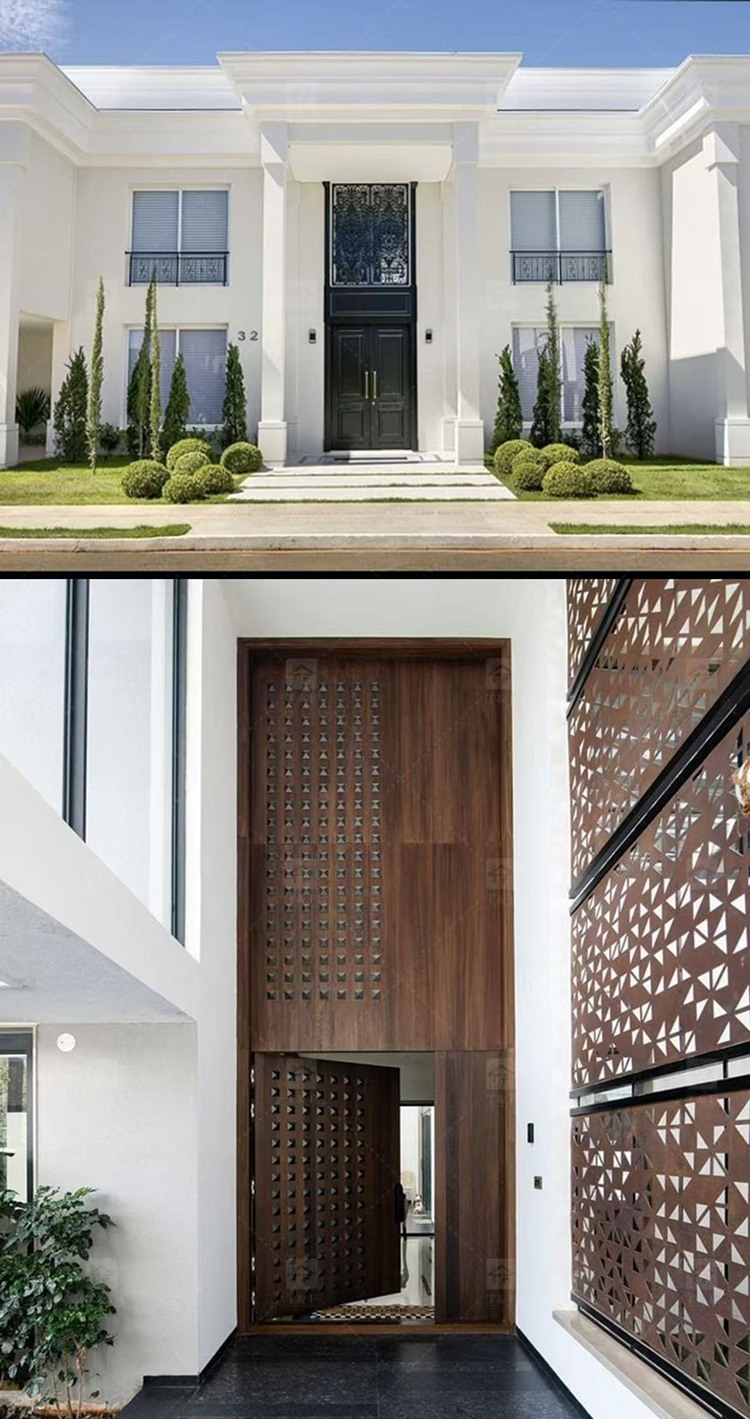 Modern Minimalist Home Design Entrance Door Finished Security Aluminum Front Entry Waterproof Feature for Exterior Application
