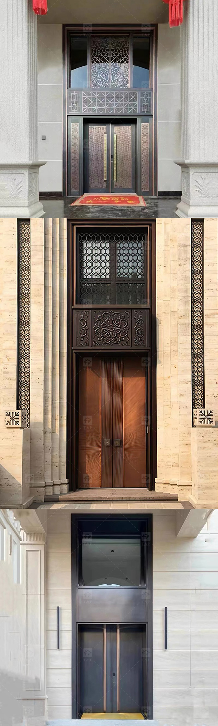 Modern Minimalist Home Design Entrance Door Finished Security Aluminum Front Entry Waterproof Feature for Exterior Application