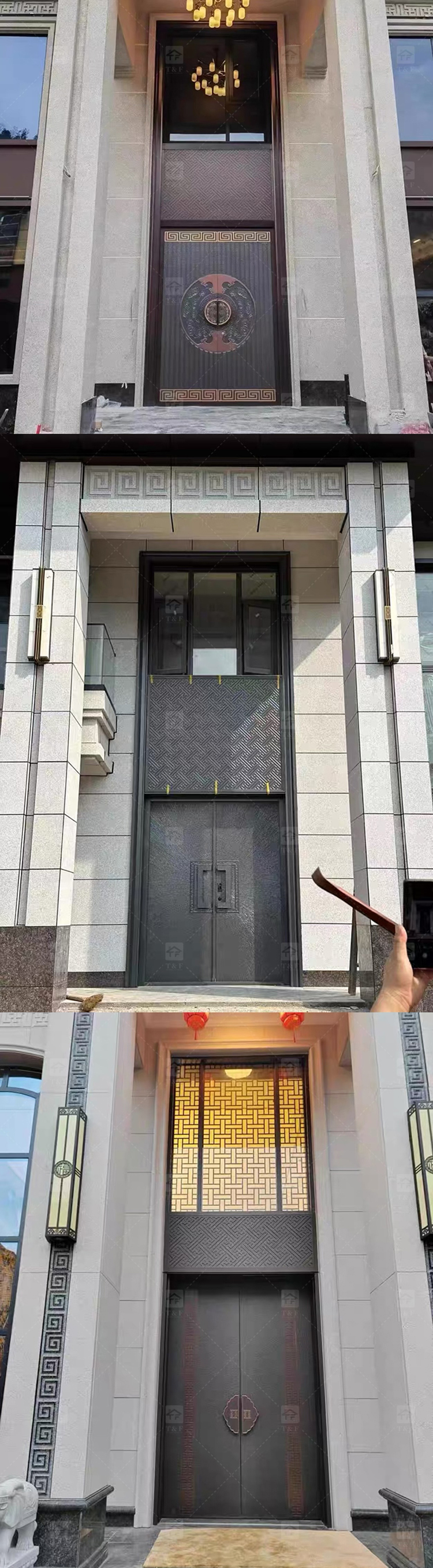 Modern Minimalist Home Design Entrance Door Finished Security Aluminum Front Entry Waterproof Feature for Exterior Application