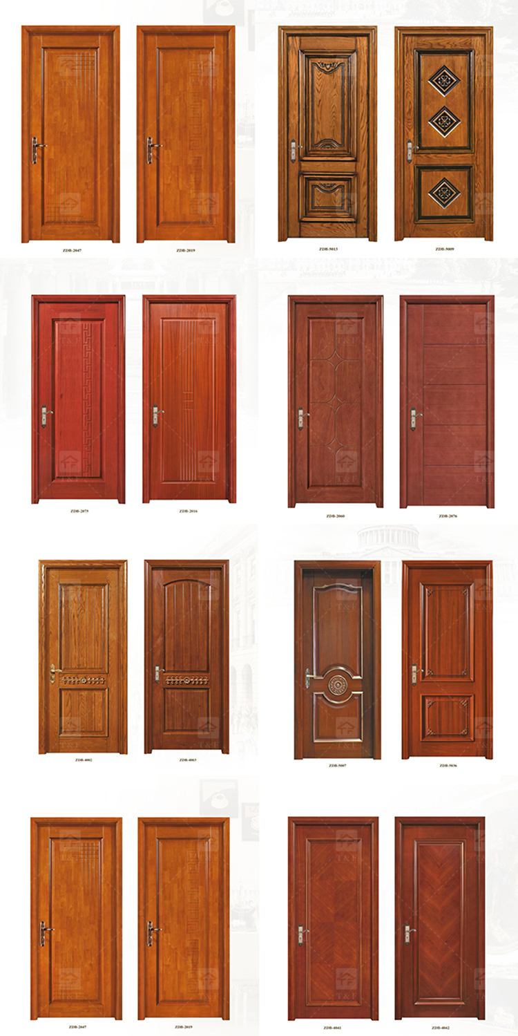 Modern Solid Wood Villa Door Hot Selling Interior Living and Bedroom Door with Carving Technique Finished Surface