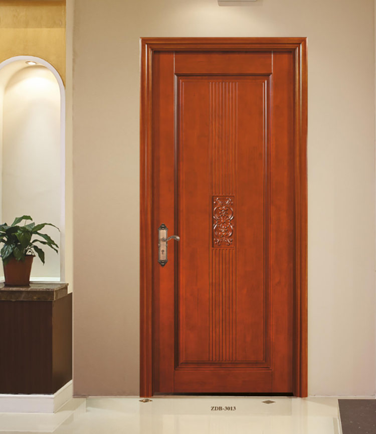 Modern Solid Wood Villa Door Hot Selling Interior Living and Bedroom Door with Carving Technique Finished Surface