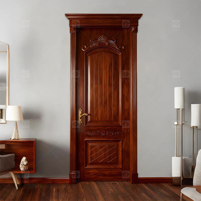 High Quality White Solid Wood Door American Style New Design for Villa House and Projects Interior Use Finished Surface