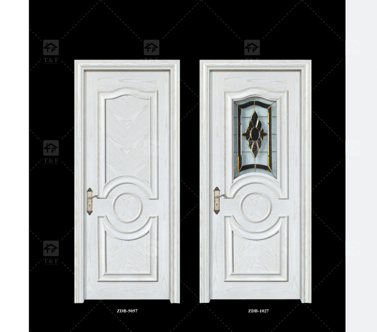 High Quality White Solid Wood Door American Style New Design for Villa House and Projects Interior Use Finished Surface