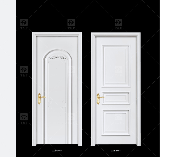 High Quality White Solid Wood Door American Style New Design for Villa House and Projects Interior Use Finished Surface