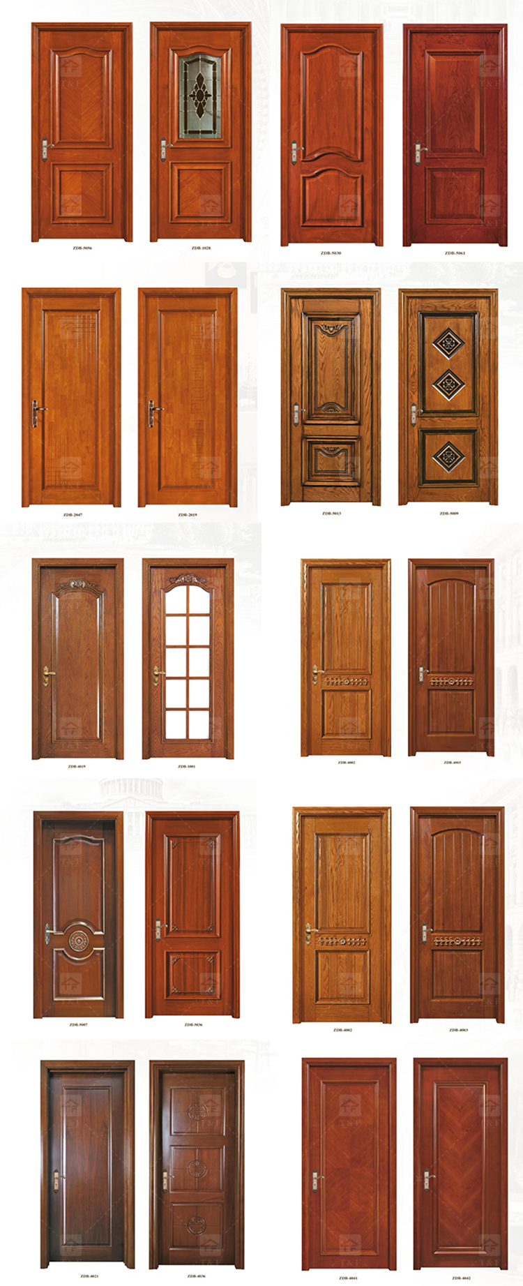 High Quality White Solid Wood Door American Style New Design for Villa House and Projects Interior Use Finished Surface