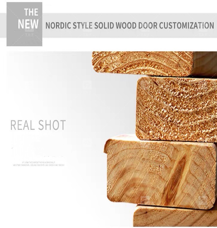 Modern Double Entry Wood Doors Solid Wood Carving Main Door with Waterproof Feature Finished Exterior Application