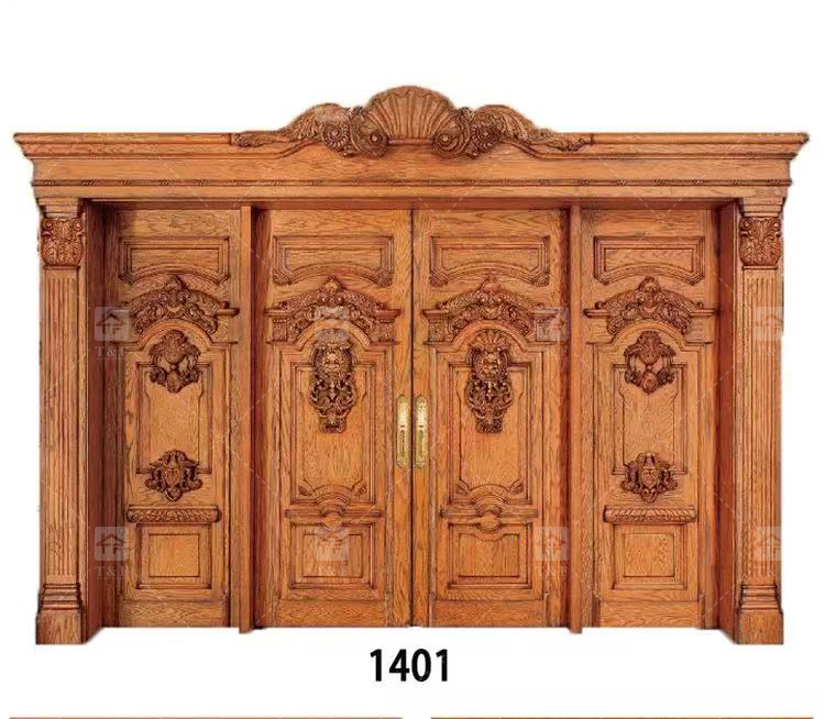Customized High Quality Modern Wood Front Door Waterproof Exterior Main Entry Security Door Finished Interior Outdoor