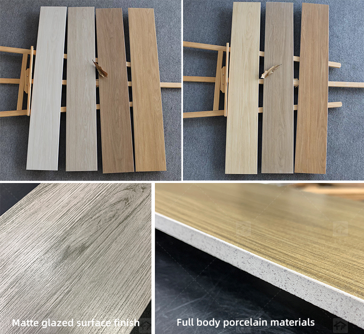 20x120cm Porcelain Wood Look Anti-slip Matte Glazed Full Body Rectified Wooden Floor Tiles for Living Room
