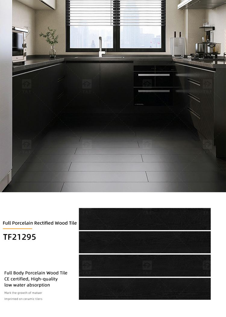 20x120cm Porcelain Wood Look Anti-slip Matte Glazed Full Body Rectified Wooden Floor Tiles for Living Room