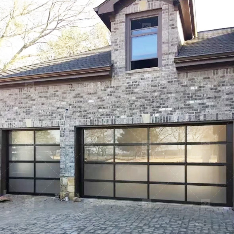 Modern European Style Aluminum Frosted Glass Garage Roller Door with Motor for Villa Exterior Waterproof