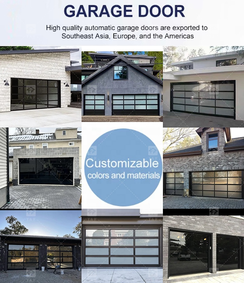 Modern European Style Aluminum Frosted Glass Garage Roller Door with Motor for Villa Exterior Waterproof