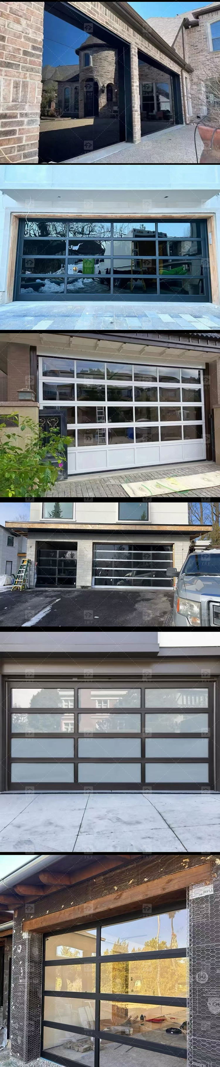 Modern European Style Aluminum Frosted Glass Garage Roller Door with Motor for Villa Exterior Waterproof