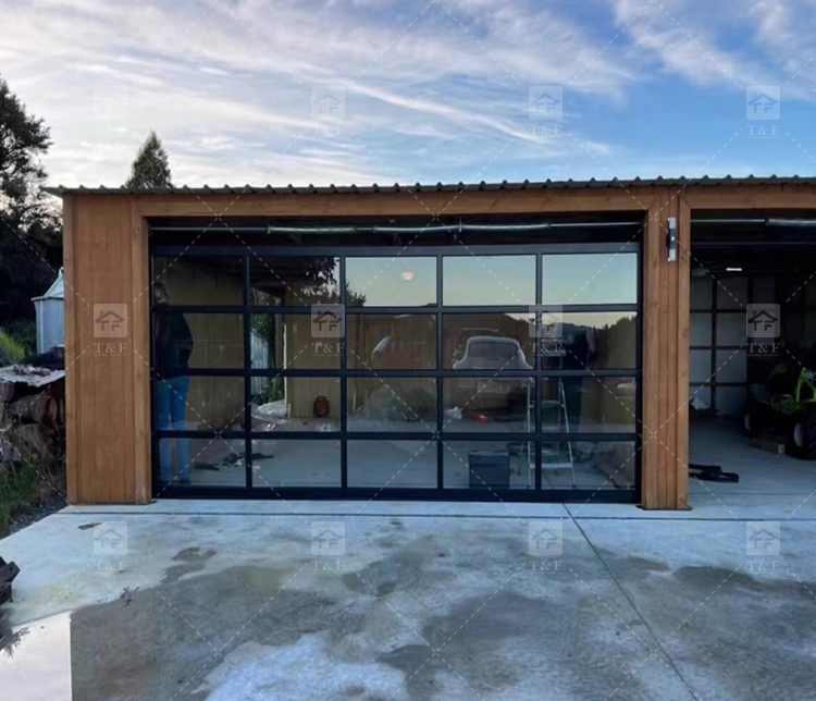 Modern European Style Aluminum Frosted Glass Garage Roller Door with Motor for Villa Exterior Waterproof