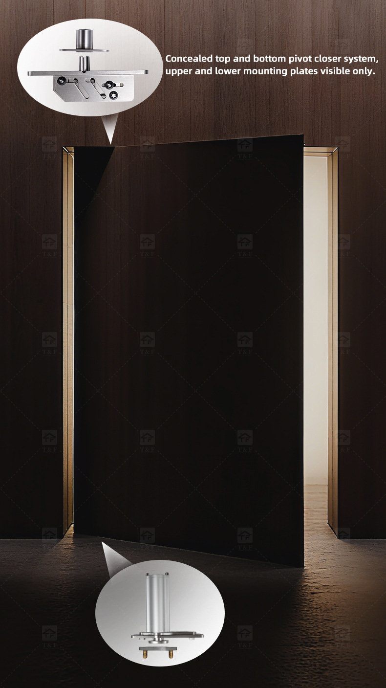 Customized Exterior Pivot Entrance Door Heavy-Duty Large Villa Aluminum Wood Security Front Door