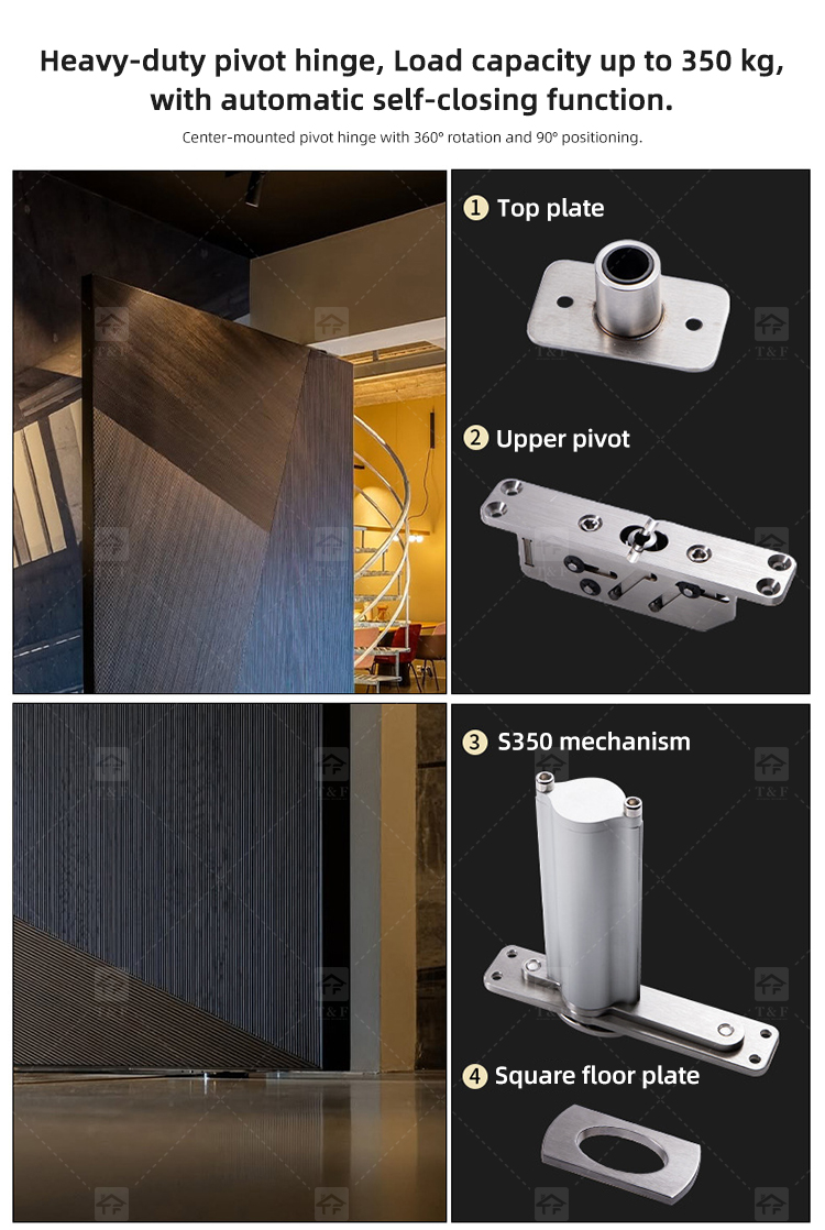 Customized Exterior Pivot Entrance Door Heavy-Duty Large Villa Aluminum Wood Security Front Door