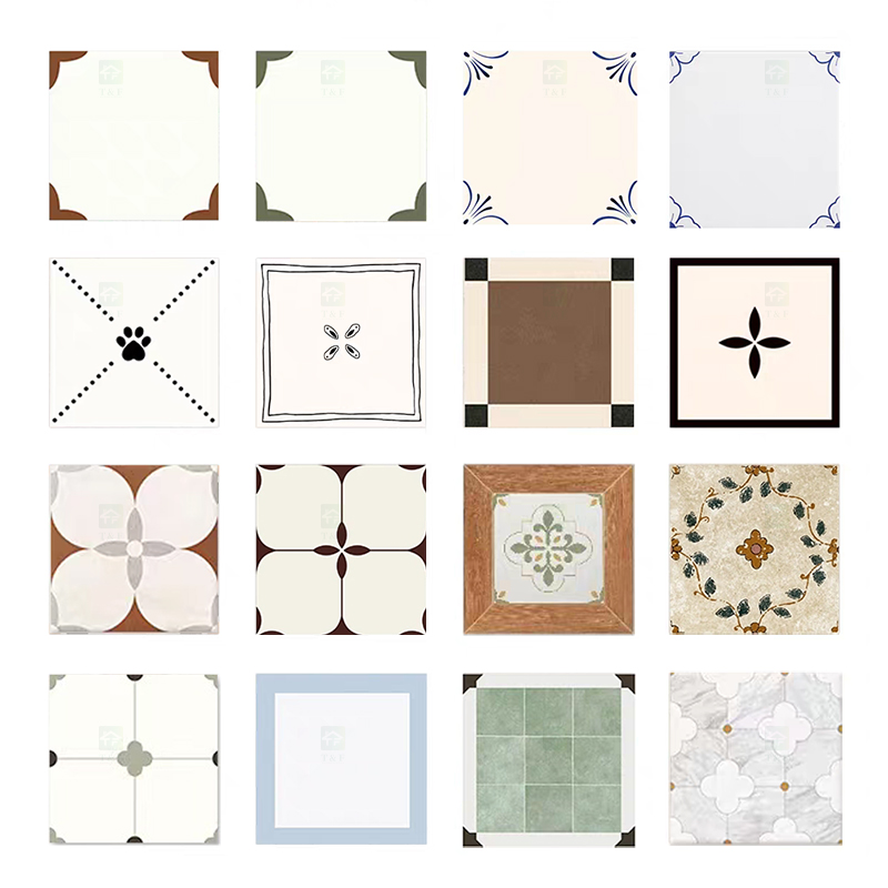 200x200 Decorative Pattern Full Porcelain Tiles for Bathroom and Toilet 20x20 Shower Tile and Living Room Floor Wall