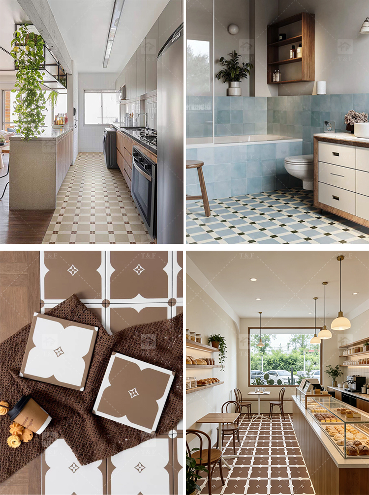 200x200 Decorative Pattern Full Porcelain Tiles for Bathroom and Toilet 20x20 Shower Tile and Living Room Floor Wall