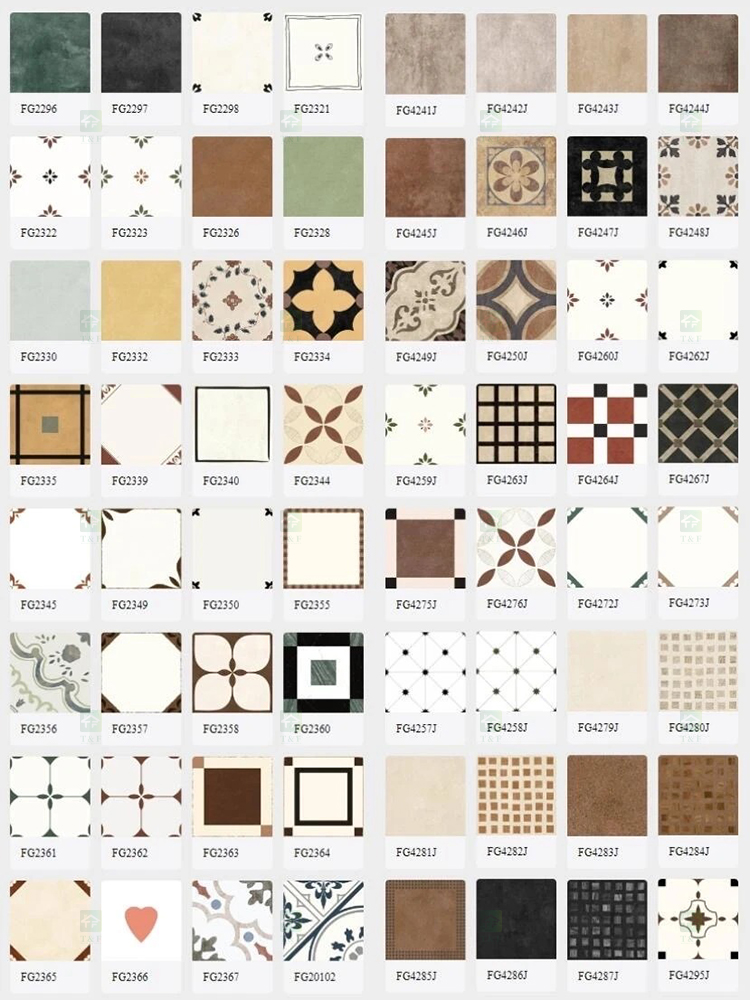 200x200 Decorative Pattern Full Porcelain Tiles for Bathroom and Toilet 20x20 Shower Tile and Living Room Floor Wall