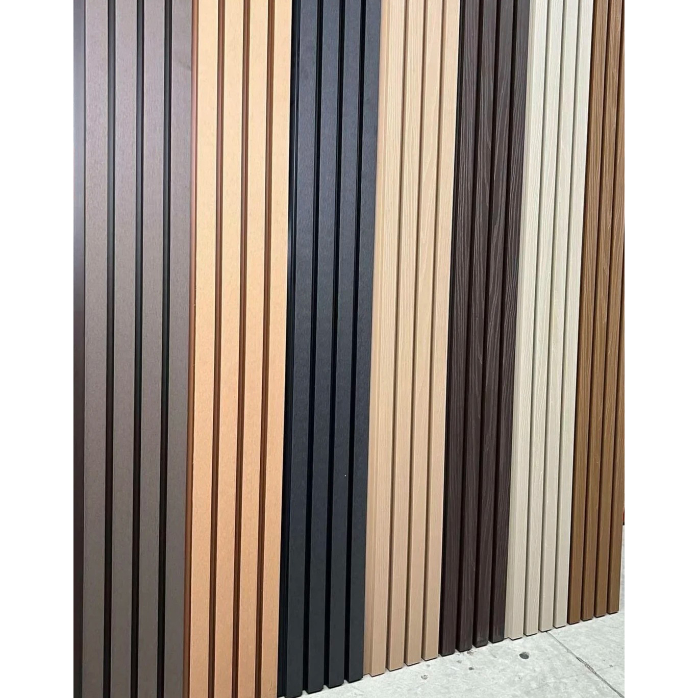 Waterproof Fire Resistant WPC Bamboo Composite 3D Fluted Panneau Mural Wall Cladding Panel for Interior Decorative
