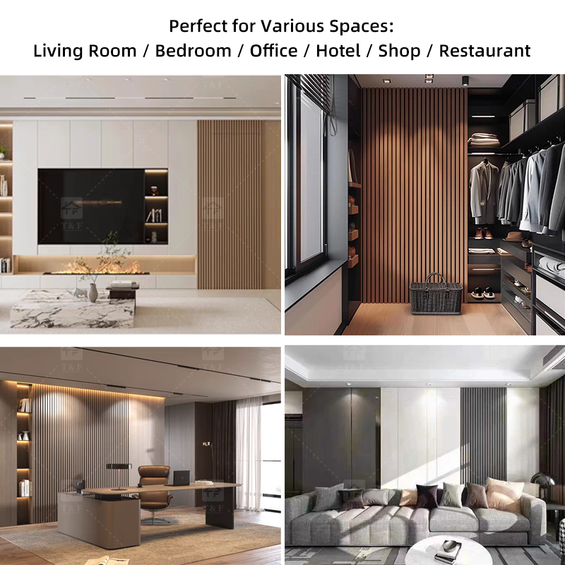 Waterproof Fire Resistant WPC Bamboo Composite 3D Fluted Panneau Mural Wall Cladding Panel for Interior Decorative