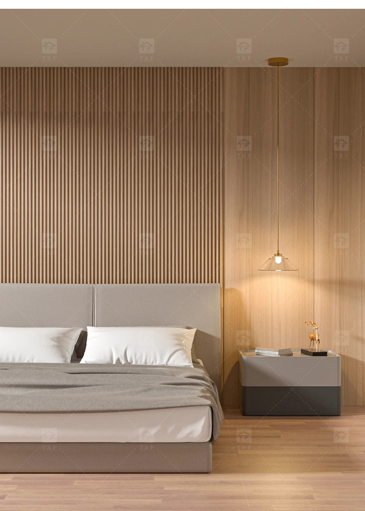 Waterproof Fire Resistant WPC Bamboo Composite 3D Fluted Panneau Mural Wall Cladding Panel for Interior Decorative