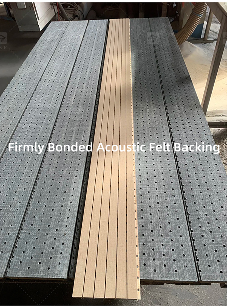 Eco-Friendly Wood Slotted Acoustic Panel Grooved Wooden Ceramic Aluminum Flame Retardant Sound Absorbing Wall Panels