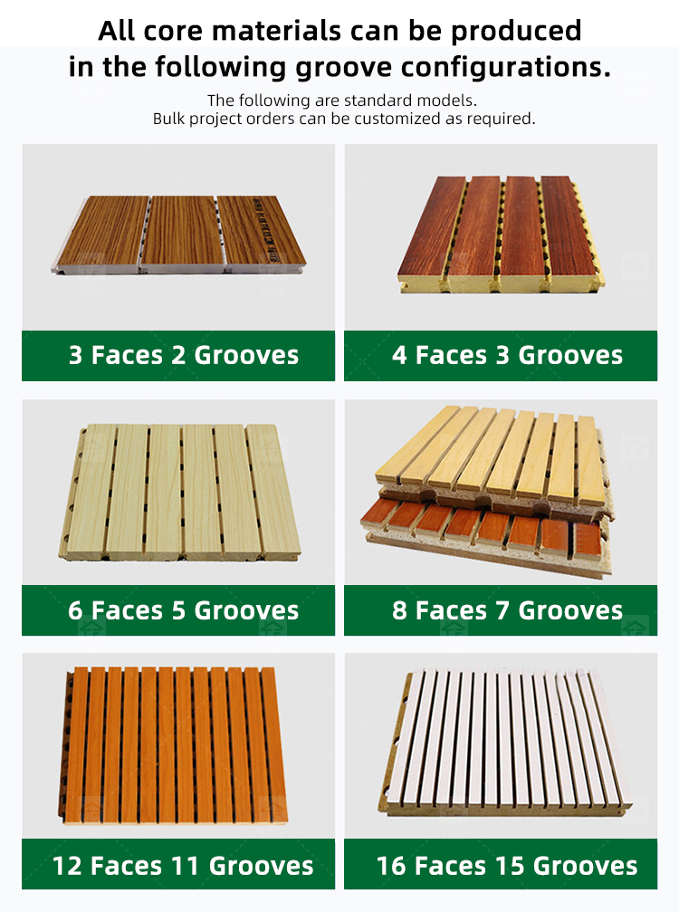 Eco-Friendly Wood Slotted Acoustic Panel Grooved Wooden Ceramic Aluminum Flame Retardant Sound Absorbing Wall Panels