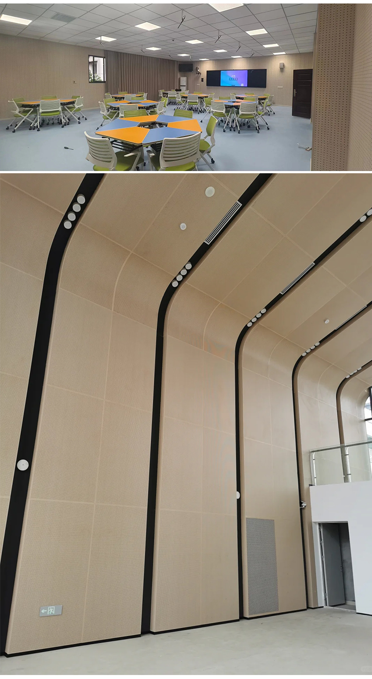 Eco-Friendly Wood Slotted Acoustic Panel Grooved Wooden Ceramic Aluminum Flame Retardant Sound Absorbing Wall Panels