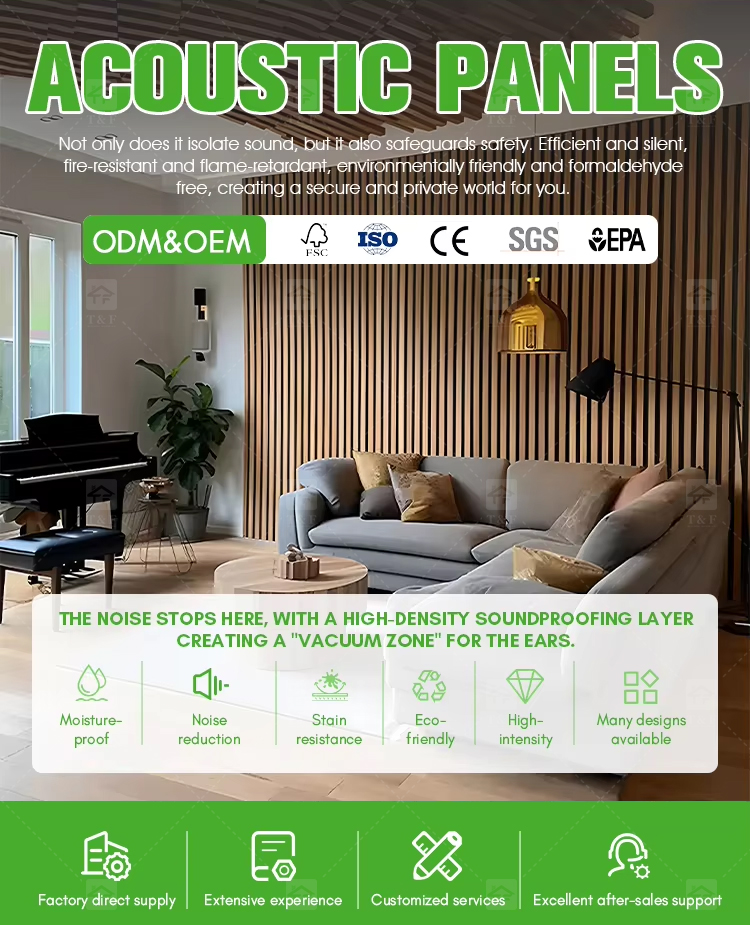 Custom Micro Perforated Wood Veneer Acoustic Panel Fireproof MDF Sound Absorbing Wall Decor Panel