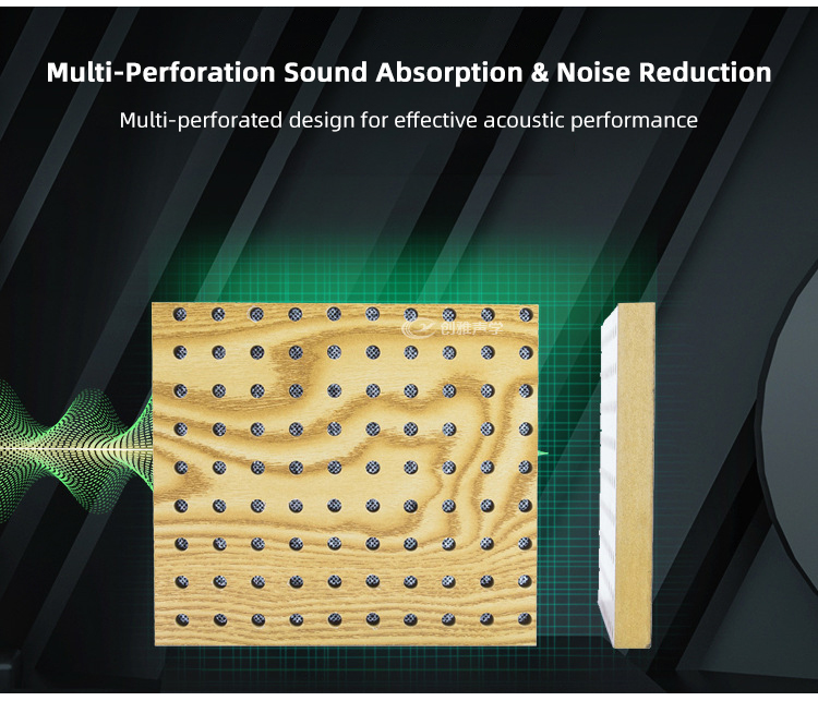 Custom Micro Perforated Wood Veneer Acoustic Panel Fireproof MDF Sound Absorbing Wall Decor Panel