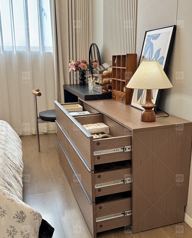 Custom Modern Lighted Mirror Makeup Table with 3 Drawers Wooden Vanity Set for Bathroom Hotel Projects Vanity Con Luz Led