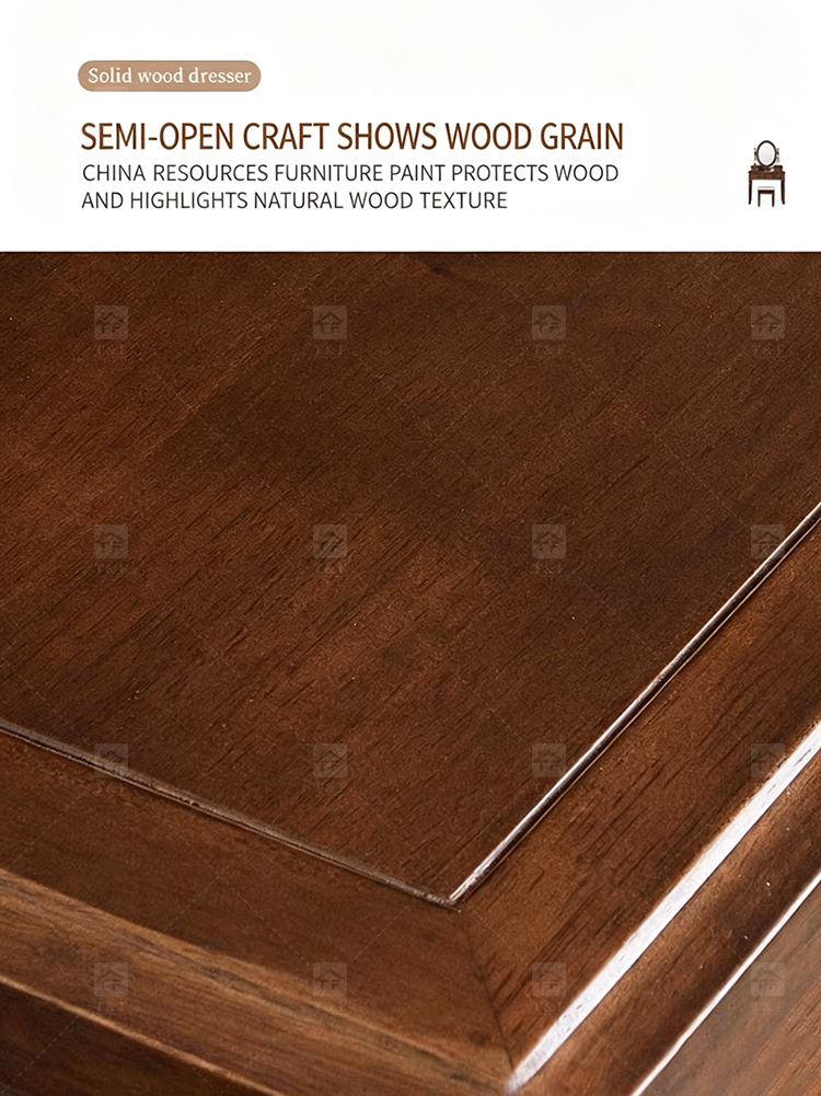 Modern Walnut Brown Makeup Vanity Set Standing Lighted Mirror Stool Turned Legs Bedroom Dressing Table for Bathroom/Living Room