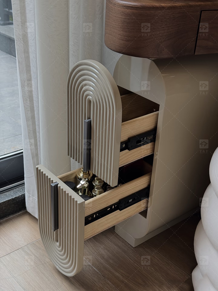 Wholesale Modern Triangle Corner Vanity Table Set LED Light Mirror Storage Drawers Stool Small Space Bedroom Hotel Use