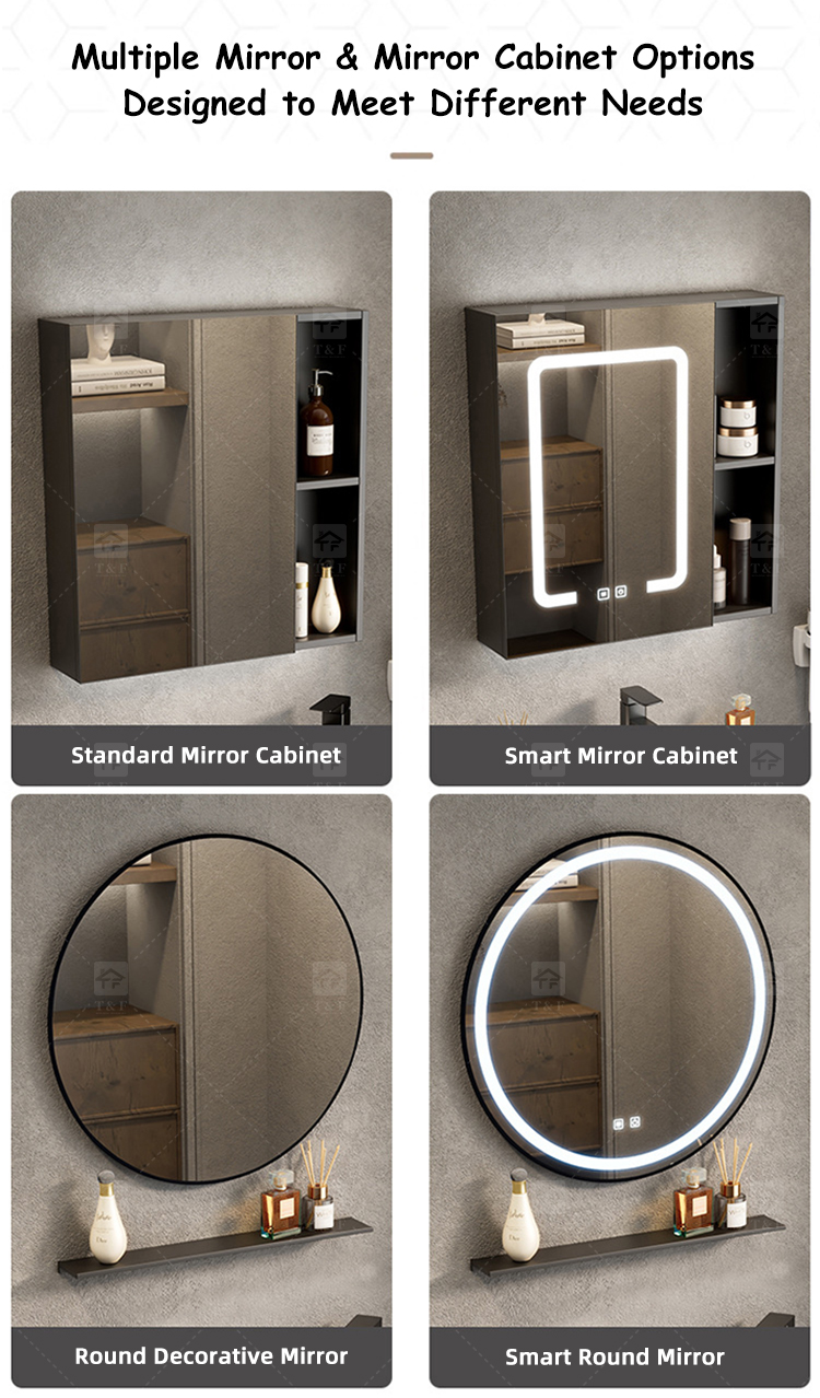 Modern Premium Aluminum Bathroom Vanity Cabinet with Ceramic Basin Sink Narrow Wall Mounted Cabinet for Small Bathrooms