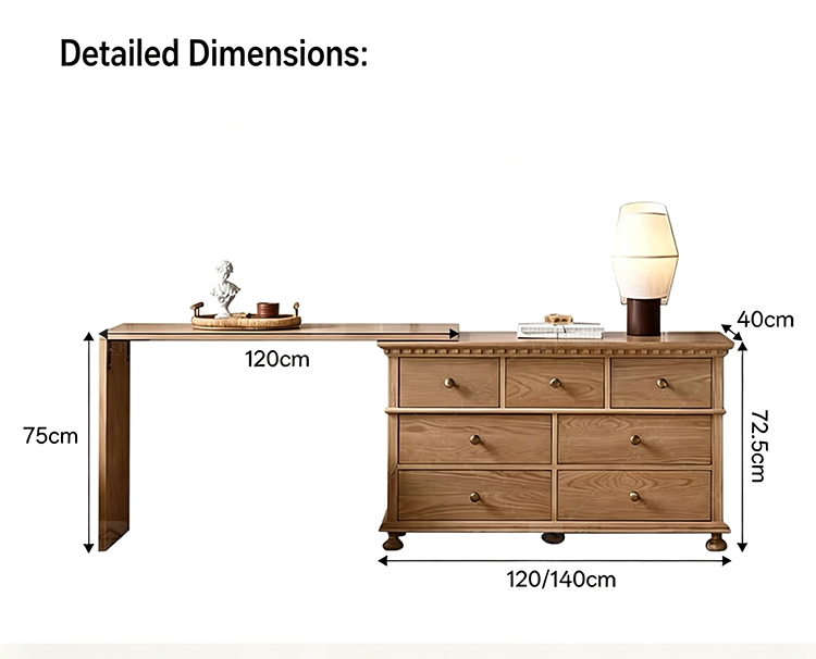 Modern Lighted Solid Wood Makeup Vanity Chest Round Anti-collision Corner Storage Cabinet for Bedroom & Bathroom Use
