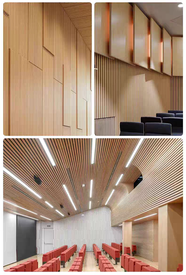 Modern Wooden Slat Acoustic Panel with Wood Veneer Sound Absorbing 3D Model Design for Living Room Bedroom Interior Wall Decor