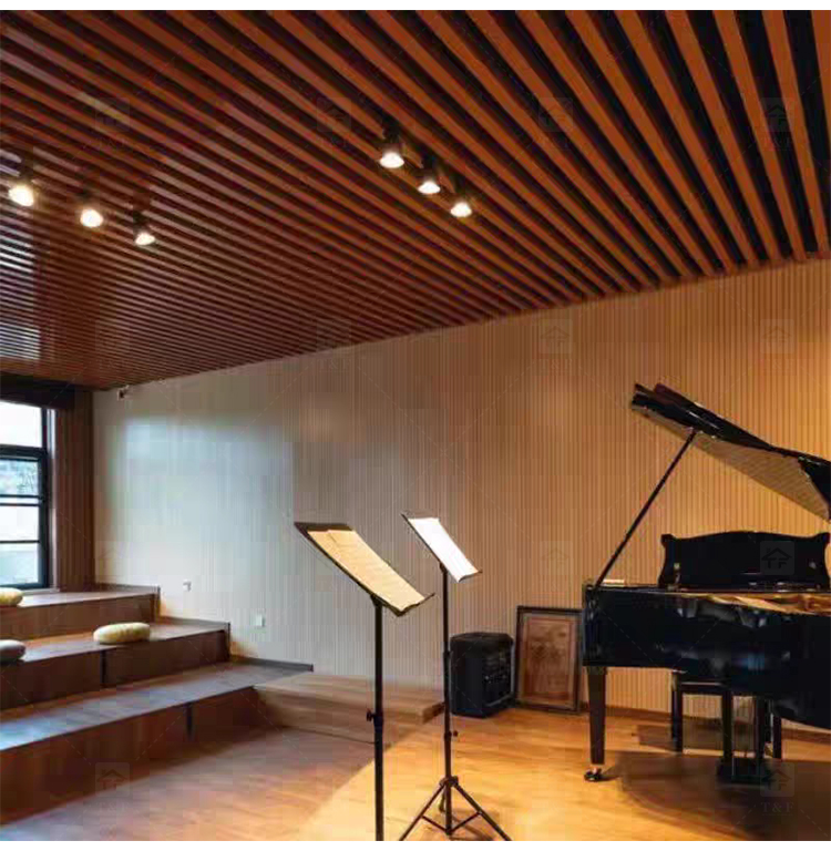 Modern Wooden Slat Acoustic Panel with Wood Veneer Sound Absorbing 3D Model Design for Living Room Bedroom Interior Wall Decor