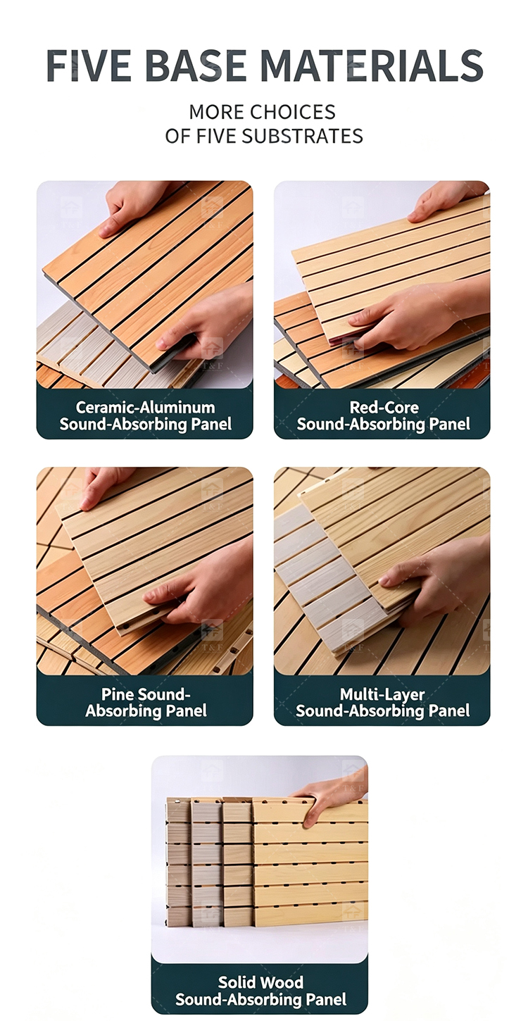 Modern Wooden Slat Acoustic Panel with Wood Veneer Sound Absorbing 3D Model Design for Living Room Bedroom Interior Wall Decor