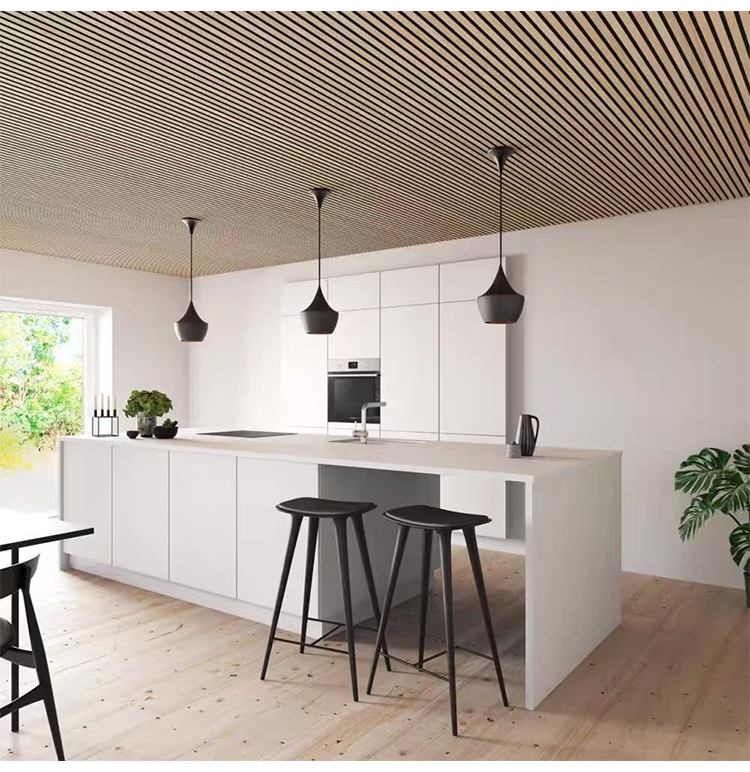 Modern Wooden Slat Acoustic Panel with Wood Veneer Sound Absorbing 3D Model Design for Living Room Bedroom Interior Wall Decor