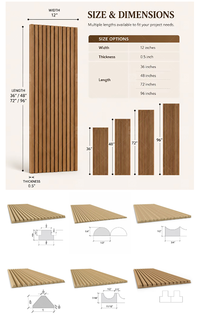 Noise Reduction Wooden Acoustic Slat Panel MDF Soundproof Wall Board for Living Room Bedroom Hotel Drum Room Piano Room Room