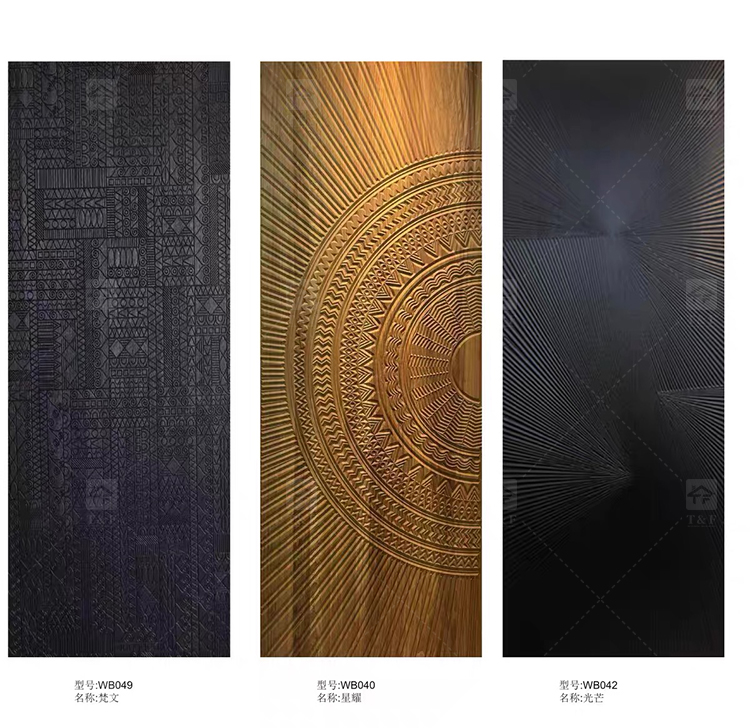 Modern Minimalist 3D Relief Solid Wood Waterproof Interior Door Narrow Frame Soundproof Bedroom Door for Bathroom Living Room