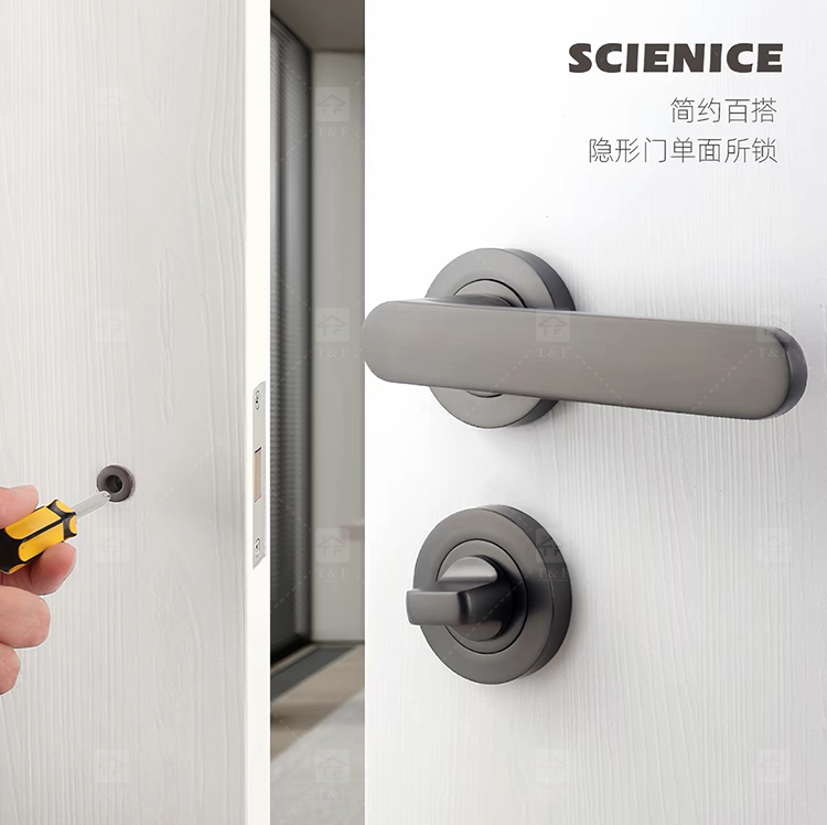 New Arrival Modern Matt Black 304 Stainless Steel Door Lever Handle for Bedroom Villa & Hotel Use with Comfortable Grip