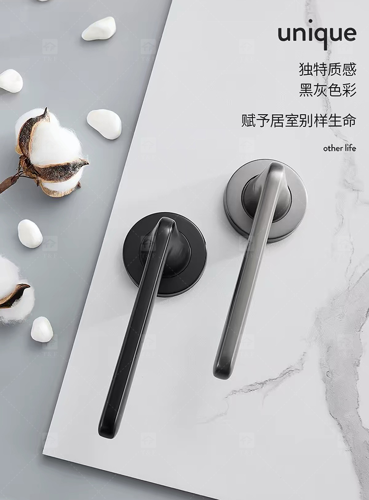 New Arrival Modern Matt Black 304 Stainless Steel Door Lever Handle for Bedroom Villa & Hotel Use with Comfortable Grip
