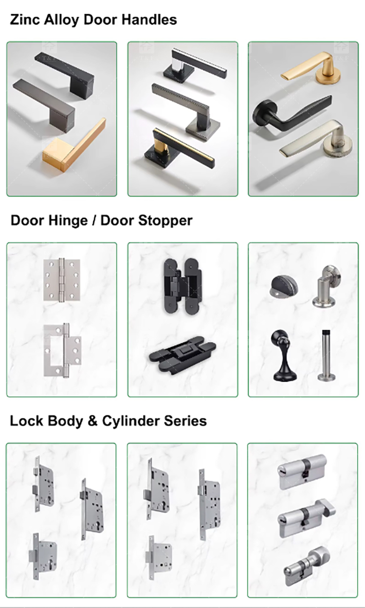 New Arrival Modern Matt Black 304 Stainless Steel Door Lever Handle for Bedroom Villa & Hotel Use with Comfortable Grip