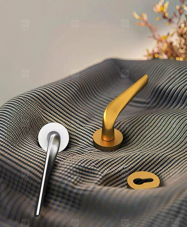 New Arrival Modern Matt Black 304 Stainless Steel Door Lever Handle for Bedroom Villa & Hotel Use with Comfortable Grip