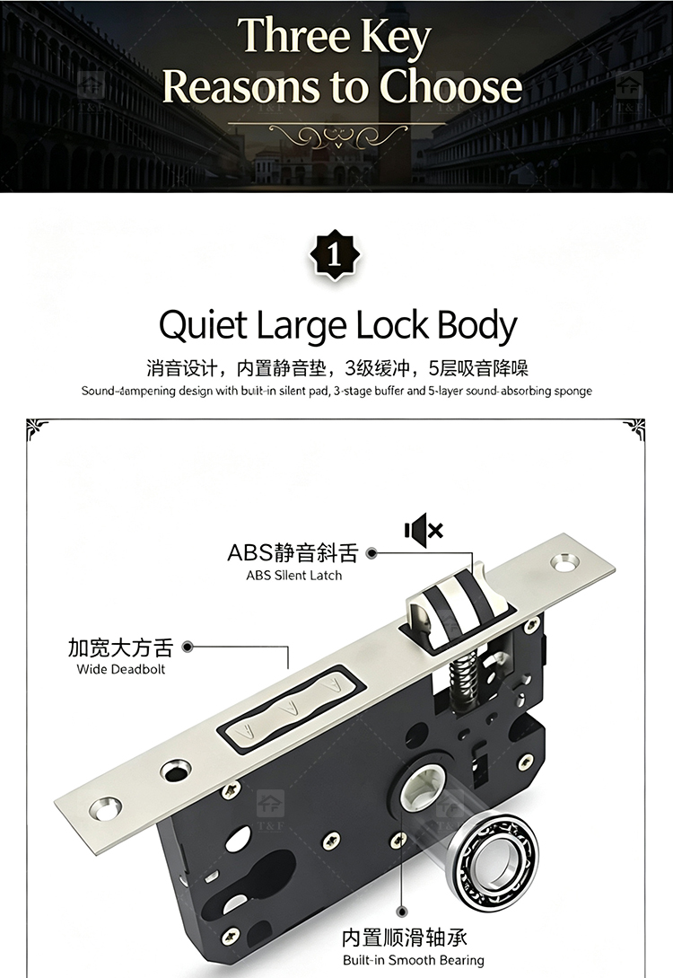 Factory High Performance Cost Ratio Modern Interior Door Handles Lock with Customization for Villa Hotel & Apartment Use